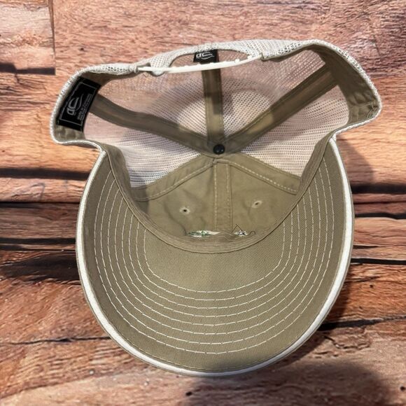 AG Texas Trucker Hat Khaki White Mesh Snapback Baseball Cap Logo Outdoor Farm - Picture 7 of 8